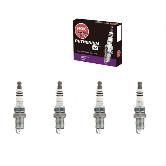 4 pc NGK Ruthenium HX Spark Plugs compatible with Honda Civic 1.6L 1.7L 1.8L 2.0L L4 1998-2011