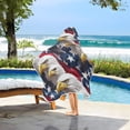 thumbnail image 3 of Yayeee Kids Hooded Towel with Hand Pockets Beach Soft Absorbent Bath Wrap 50 x 23.5 inch, American Eagle Pattern, 3 of 5