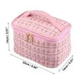 thumbnail image 2 of Unique Bargains Makeup Bag Cosmetic Travel Bag Case Woolen Large Makeup Bag Organizer Bag for Women Plaid Pattern Pink, 2 of 6