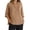 Khaki, variant on Women Linen Shirts 3/4 Sleeve V Neck Tee Loose Casual Summer Linen Blouses Green S