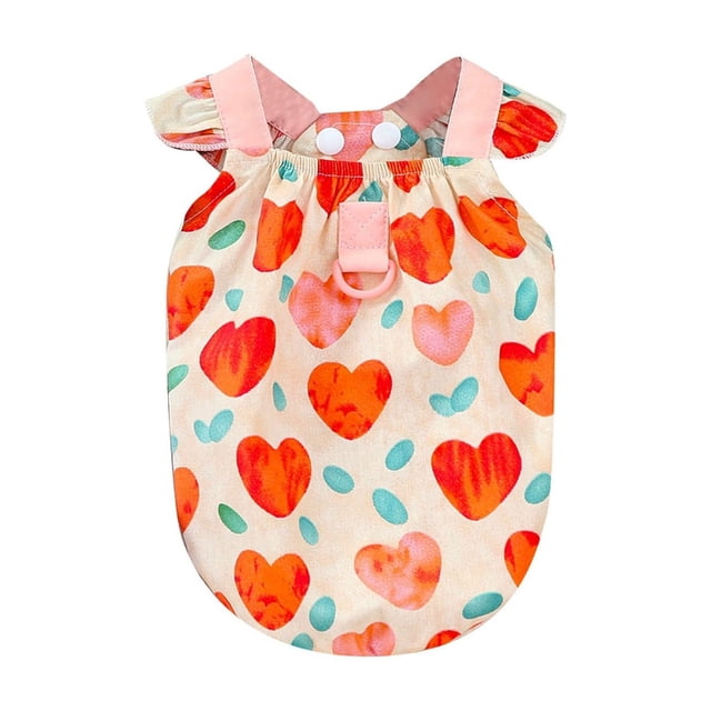 Ropa para Mascotas Primavera y Verano Nuevos Productos Accesorios para Mascotas Perro Pequeño 24 Camisa Corazón Melocotón
