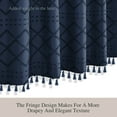 thumbnail image 3 of Siiluminisoy Navy Blue Shower Curtains,Heavy-Duty Mold/Mildew-Resistant,Water-Repellent, Machine-Washable,Tufted Chevron Striped Textured Design,72 x 72, 3 of 8