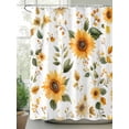 thumbnail image 2 of Shower Curtains Spring Sunflower Bath Curtain Watercolor Flowers Waterproof Bathroom Shower Curtain Set with Hooks Decoration 36 x 72 Inches, 2 of 7