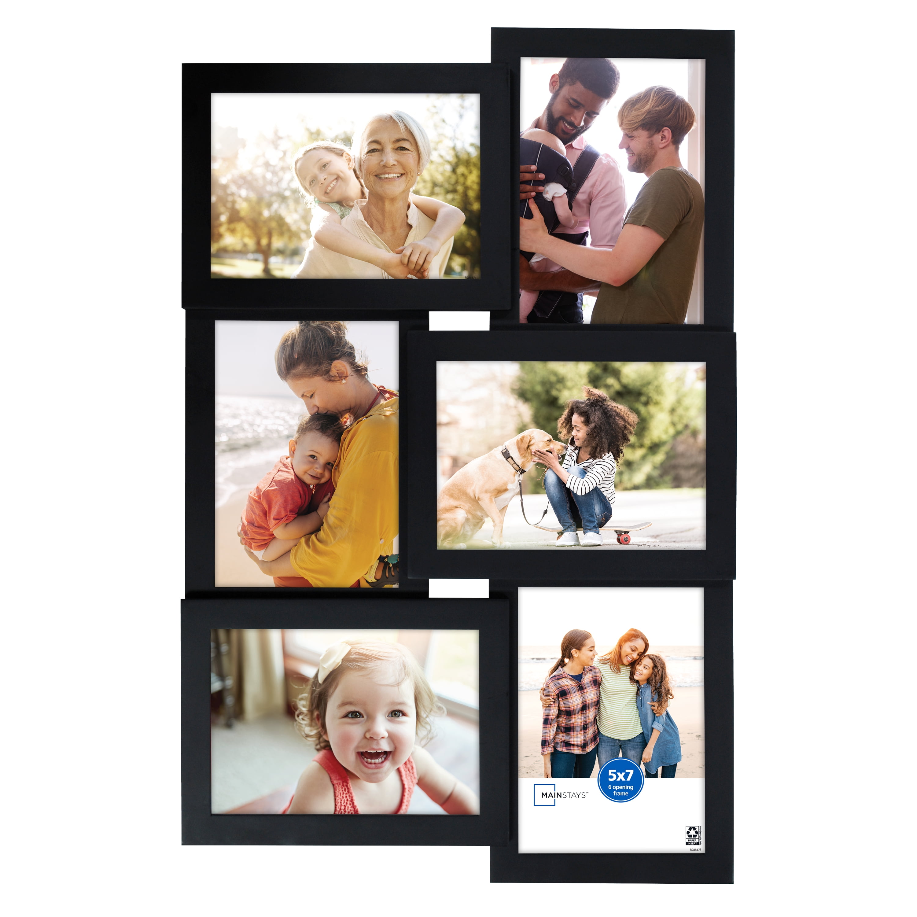 Details about   Mainstays 6-Opening 5x7 Inch Collage Frame Matte Black Finish Wall Home Decor 