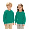 thumbnail image 2 of TIREOW Girls and Boys Sweatshirts Round Neck Long Sleeve Pullover Sweatshirt Solid Color Loose Fit Soft Casual Pullovers Top, 2 of 6