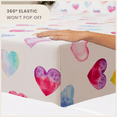 thumbnail image 6 of CGK Linens Soft & Vibrant Kids Sheet Set - Twin XL Size, Watercolor Hearts, 6 of 6