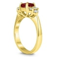 thumbnail image 2 of SZUL Women's Princess Cut 6X6MM Garnet and Diamond Duchess Ring in 10K Yellow Gold, 2 of 4