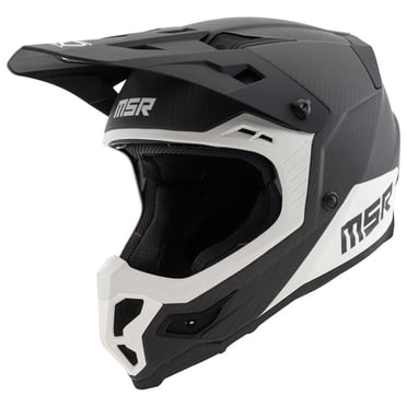 MSR Carbon Hex Motocross, Dirt Bike Helmet w/MIPS Small Matte Black/White