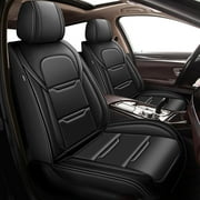 IKABEVEM Car 5-Seat Covers Front & Rear Full Set for Nissan Leaf 2012-2023 Car Seat Covers PU Leather Cushion Pad (Black)