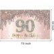 thumbnail image 2 of Happy 90th Birthday Banner Backdrop Decorations For Women, Rose Gold 90 Birthday Party Sign Supplies, Pink 90 Year Old Birthday Poster Background Phot, 2 of 5