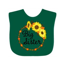 Inktastic Big Sister Sunflower Wreath Boys or Girls Baby Bib