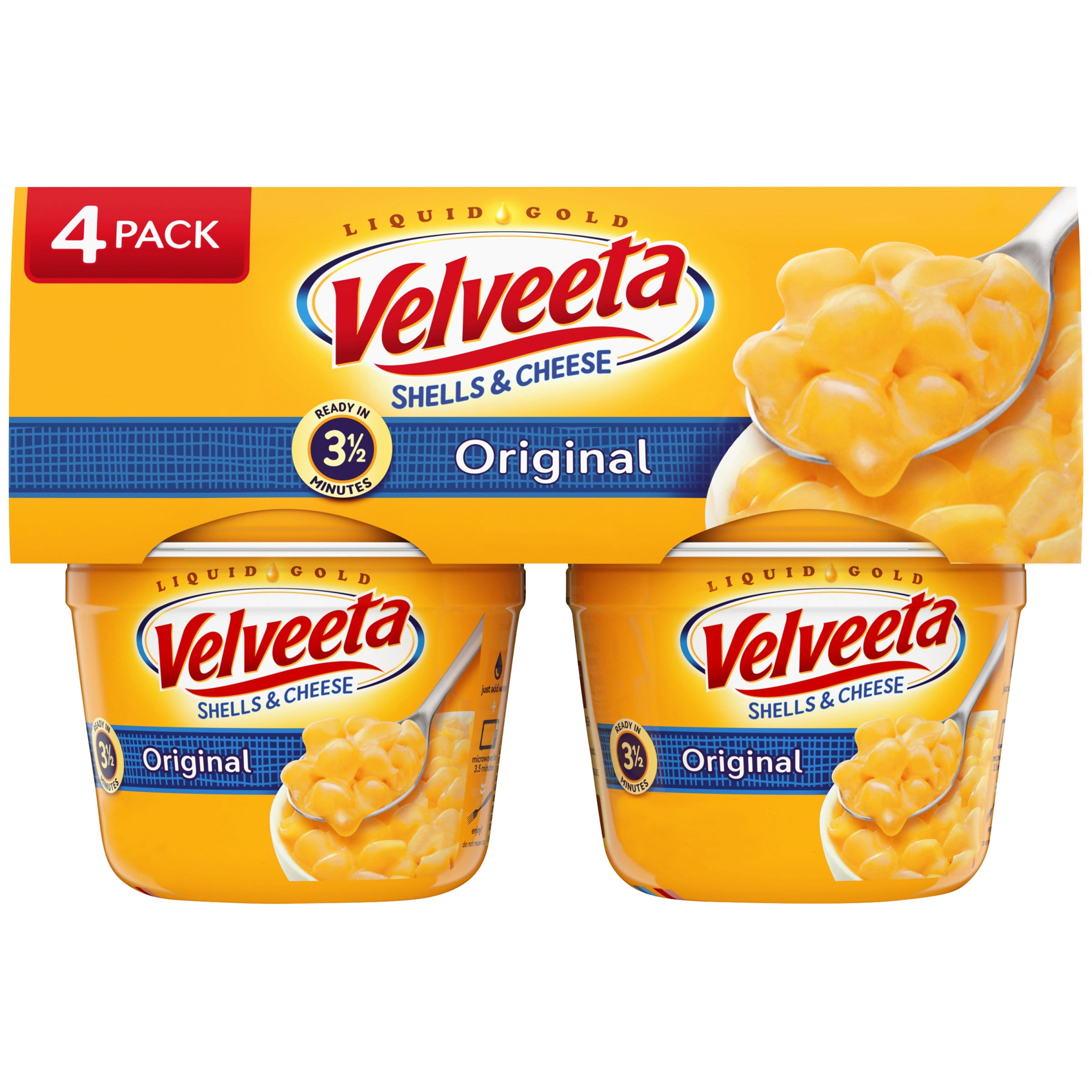 VELVEETA Shells and Cheese Cups Original Flavor, 4 ct. Package