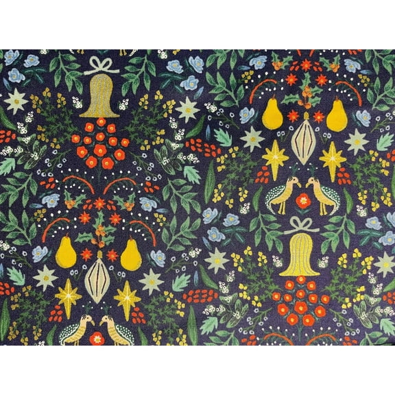Holiday Classics - Partridge - Rifle Paper Co - Navy -Cotton Steel