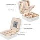 thumbnail image 4 of Joyero de viaje de terciopelo blanco - Pequeño joyero para mujer, estuche de viaje para joyas - Organizador de pendientes con espejo, 4 of 5