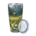 thumbnail image 2 of Daiia Mountain Daisy Meadow Printed 20oz Insulated Coffee Cup with Straw Topper, Fully Spill Proof Travel Coffee Mug, Stainless Steel Tumbler for Work Home Outdoor Car-Straw, 2 of 8