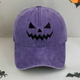 thumbnail image 2 of Visière pour Femmes et Hommes Citrouille Brodée Lavée Rétro Douce Chapeau de Baseball Halloween Personnalité Hommes et Femmes Chapeau de Soleil Décontracté, 2 of 4