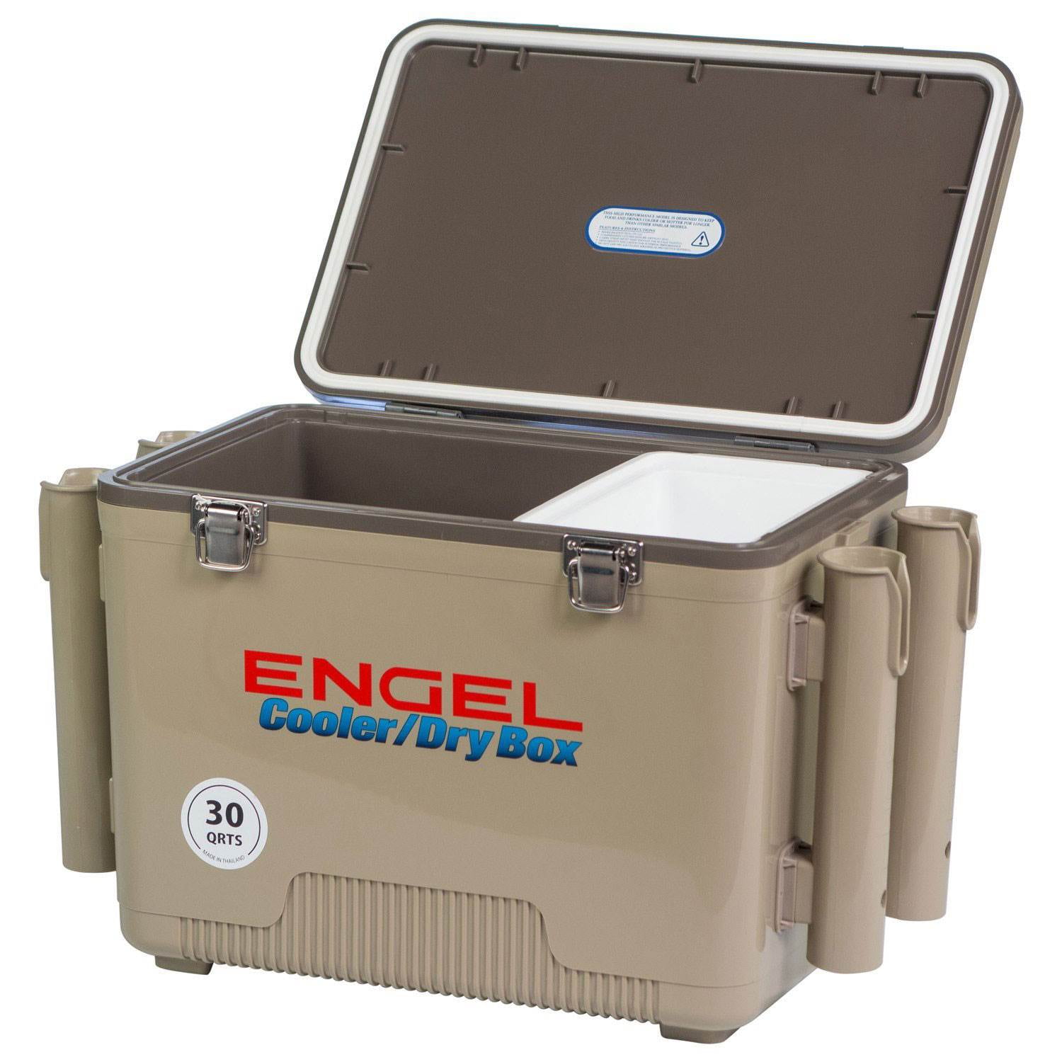 Engel Coolers 30 Quart Leak Proof Insulated Cooler Drybox with 4 Rod