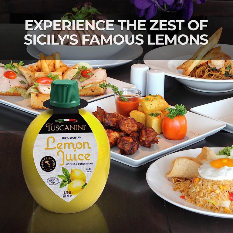 Tuscanini 100% Sicilian Lemon Juice, Not from Concentrate, 6.7oz