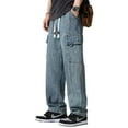 thumbnail image 6 of New Spring and Autumn Men's Fashion Jeans Retro Instagram Fashion Brand Casual Straight Leg Wide Leg Denim Pants, 6 of 24