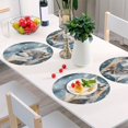 thumbnail image 6 of Ryvnso Wolf in Winter Round Plate Mats Dining Table Placemat Set of 4 for Holiday Decoration, 6 of 7