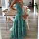 thumbnail image 2 of Vestido largo sin mangas con cuello en V y estampado informal de verano para mujer a la moda Fridja  hj5789, 2 of 8