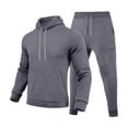 thumbnail image 4 of Busydd Mens Sweatsuit Casual Solid Color Two Piece Jogging Suits for Men Long Sleeve Hoodies and Pants Sweatsuits for Men 2XL, 4 of 5