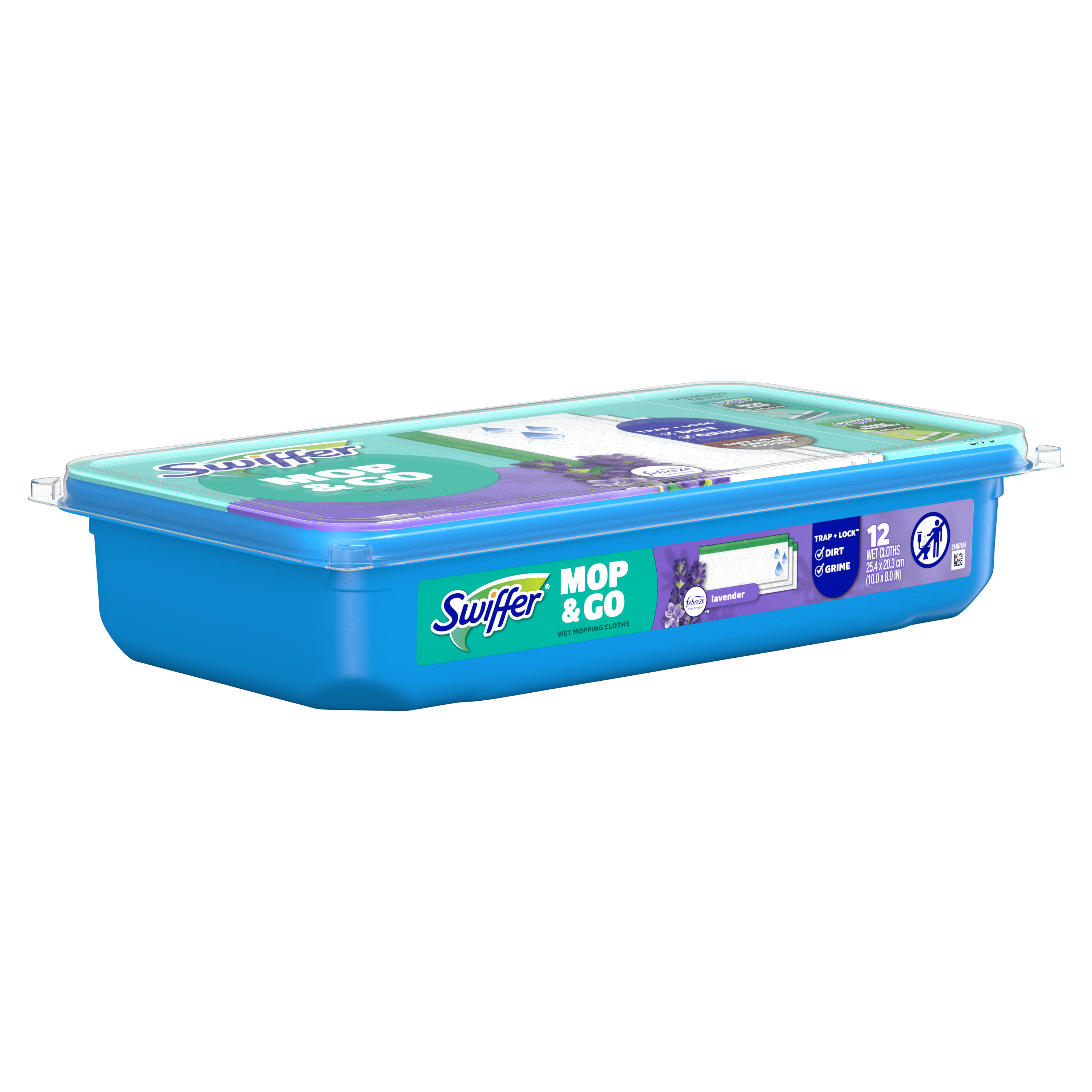 (6 pack) Swiffer Mop & Go, Wet Pads Refill, Floor Cleaner, Lavender, 12ct