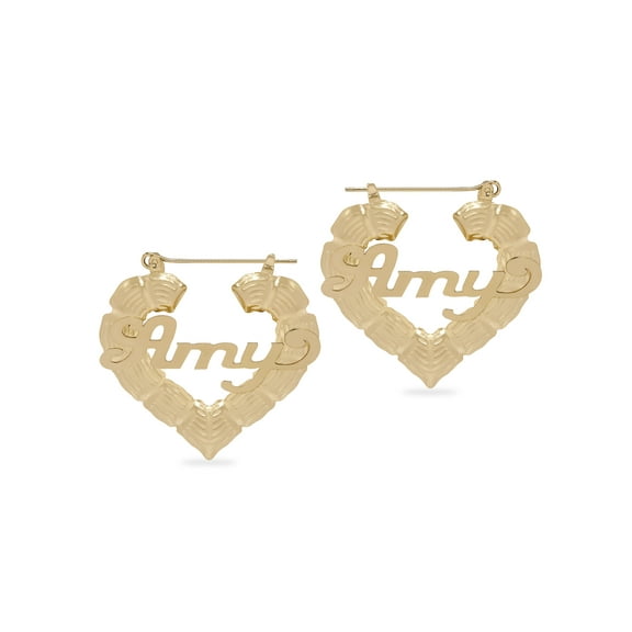 Personalized Script Name Bamboo Earrings