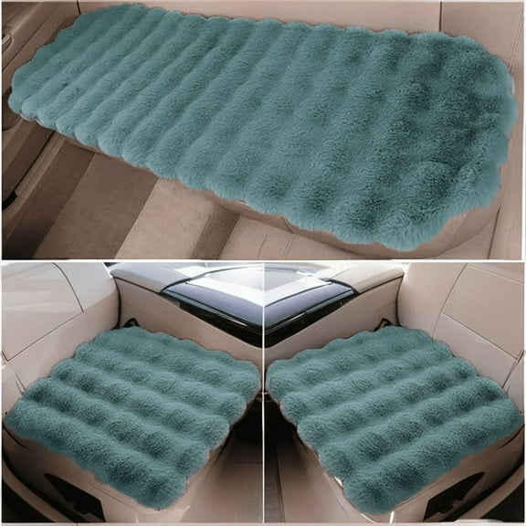 Unbranded Bubble Imitation Rabbit Plush 3-Piece Car Seat Cover Set