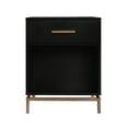 thumbnail image 3 of Eumyviv 25" H Mid-Century Wood Nightstands with Drawer, Black Rectangular End Tables,  Opened Shelf Bedside Table for Bedroom Living Room, Black H0065-1, 3 of 6