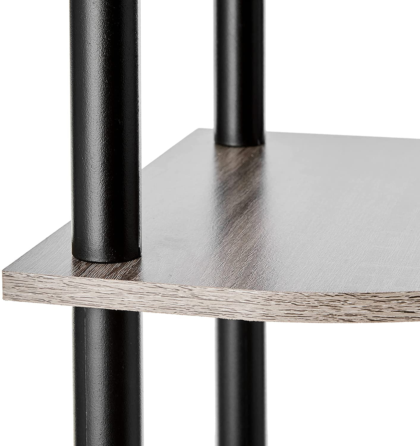 Furinno Shelves 11.6 W X 11.6 D X 57.7 H 5-Shelf Freestanding Shelves, Gray and Black
