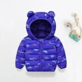 thumbnail image 4 of Meresysid Newborn Kids Baby Girls Boys Long Sleeve Infant Clothes Winter Coats Toddler Puffer Down Jacket Bear Hoods Outerwear Cute Outfits Blue, 4 of 5