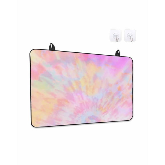 Stove Top Covers for Electric Stove, Rainbow Color Kitchen Glass Ceramic Electric Cooktop Covers 31"x24", Fantasy Colorful Ombre Swirl HeatResistant Oven/Countertop/Dishwasher/Sink Protector