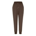 thumbnail image 5 of Brown Cargo Pants Womens Elastic Waist Pants Casual Trousers with Pockets Woman Pants Clearance, 5 of 6