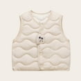 thumbnail image 2 of zbxnLI Toddler Girls Boys Puffer Vest Jacket V Neck Sleeveless Button down Waistcoat Kids Outerwear Vests, 2 of 4