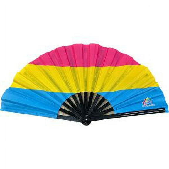 LGBTQIA  Pansexual Pride Large Bamboo Clacking Dance Fan