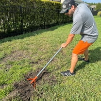 Garden Rake Heavy-Duty, 17 Tempered Spring Steel Tines with 62-Inch Adjustable Stainless Steel Handle, Bow Rake for Lawn Care, Soil, and Yard Landscaping