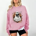 thumbnail image 2 of Chandail en Molleton Imprimé Fantôme pour Femmes Chandail Léger et Chaud Blouses Col Rond Manches Longues Ultra Doux Texturé Tenues de Printemps 2025 Chandail Automne Hiver Vêtements, 2 of 4
