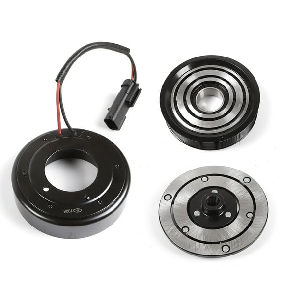 For 1996-2002 Dodge Ram 1500 AC A/C Compressor Clutch Kit Pulley Coil Plate 3.9L Closed Silver Black