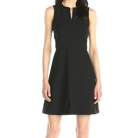 Theory Womens Sleeveless Split Neck Sheath Dress