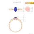 thumbnail image 4 of ANGARA Natural Tapered Shank Tanzanite Solitaire Ring with Diamond Accents in 14K Rose Gold for Women (Size-6x4mm) | December Birthstone, Anniversary, Jewelry Gift for Women | Natural Tanzanite Ring, 4 of 9