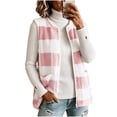 thumbnail image 2 of WAGUTH Women's Buffalo Plaid Fleece Vest Sleeveless Zip Up Soft Lightweight Jacket with Pockets Fall Winter Casual Outwear Vest,XXL, 2 of 6