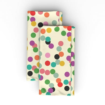 

Cotton Sateen Dinner Napkins (Set of 2) - Confetti Circles Cupcake Sprinkle Rainbow Polka Dots Mod Colorful Spots Print Cloth Dinner Napkins by Spoonflower