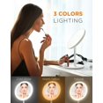 thumbnail image 3 of Espejo de maquillaje Espejo de tocador con luces,Luces regulables de 3 colores,Botón de sensor táctil,Aumento 5X,Círculo de encimera desmontable de belleza cosmética, 3 of 5