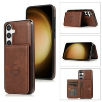 Allytechgroup Wallet Case for Galaxy S24 Plus, Retro PU Leather RFID Blocking Mangetic Cards Slots Shockproof Anti-Scratch Phone Case for Samsung Galaxy S24 Plus, Brown