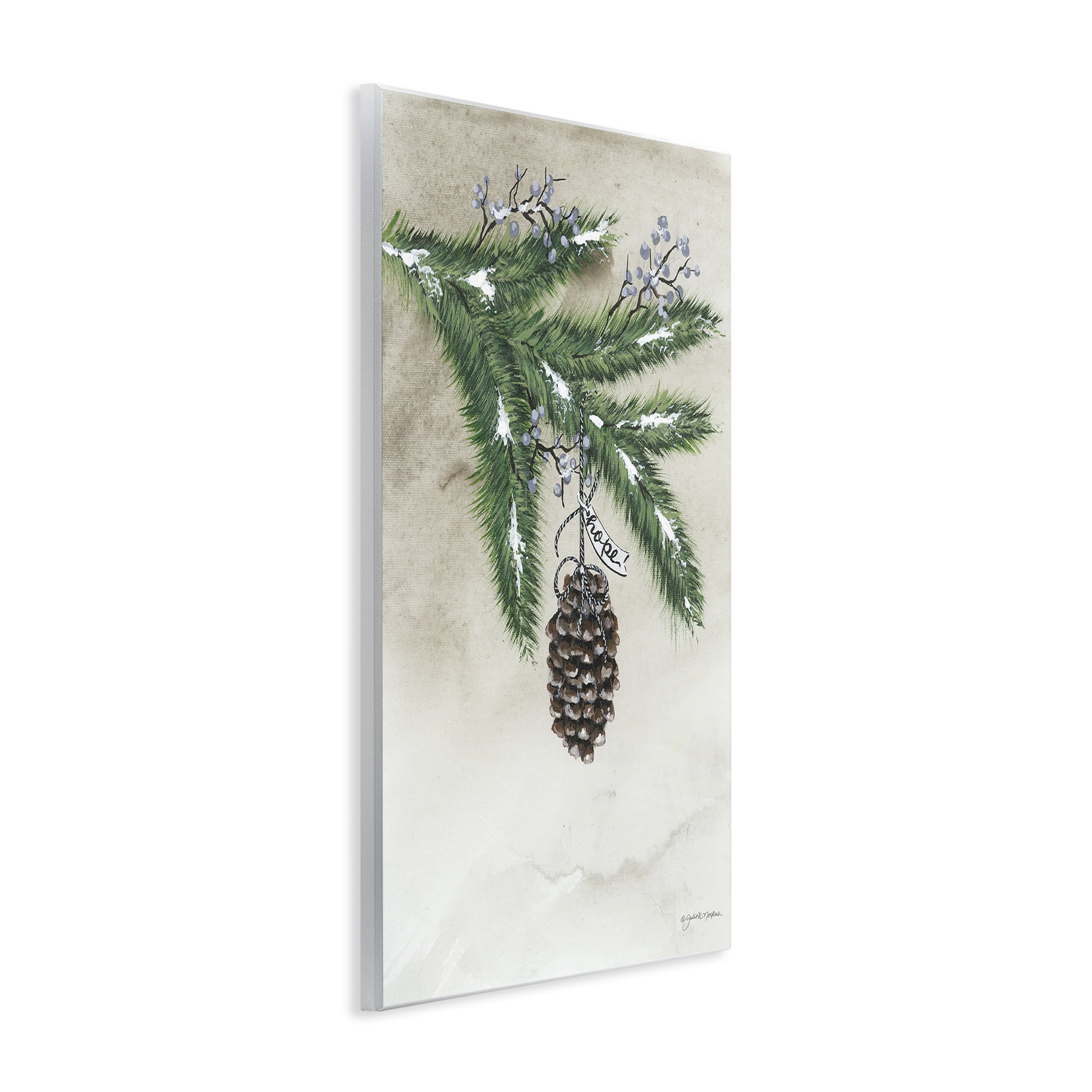 Stupell Industries Dangling Rustic Pine Cone Botanical & Floral Painting Unframed Art Print Wall Art, 10 x 15