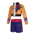 thumbnail image 7 of Zydvens Halloween Anime Cosplay Costume - Orange Purple Sleeveless Top Crop Jacket and Shorts 3-Piece Set - Concert Tour Stage Performance Outfit & Halloween Cosplay Dress Up, 7 of 7