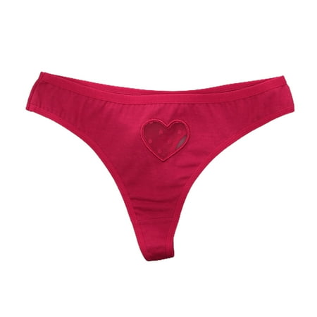

YXGla Women Thongs Transparent Heart Patchwork Sexy Seamless Good Stretch Briefs G-strings for Sleeping