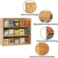 thumbnail image 4 of 3 Tier Bamboo Tea Bag Organizer Storage Box with Acrylic, Wall Mount Tea Chest for Kitchen Pantry, 4 of 6