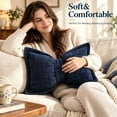 thumbnail image 5 of Bow Pillow 11.8 X 19.7 in Chenille Waist Cushion Vintage Texture Scandinavian Decorative Throw Pillow for Sofa Bed Living Room Bedroom Home Decor, Soft Lumbar Support, Home Decor Pillow, Navy, 5 of 7